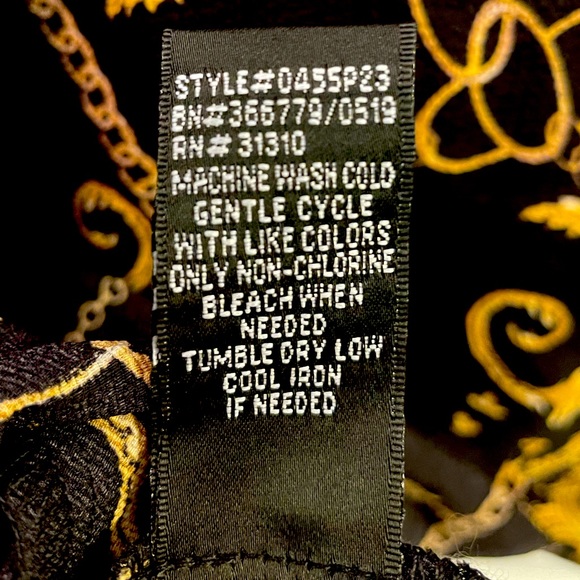 ALYX Ladies black gold wrap blouse L - Picture 5 of 6